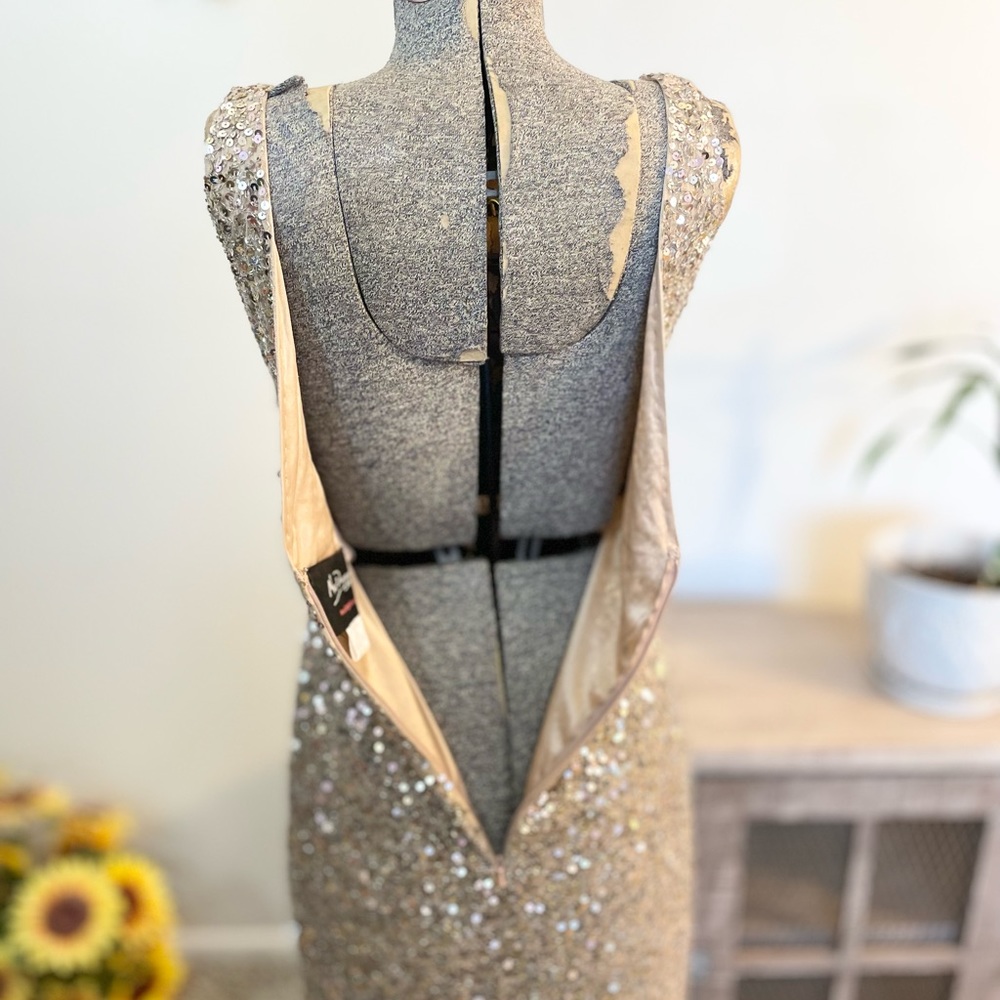 SPARKLE SEQUINS STUNNING MACDUGGAL STRAPLESS GOWN FORMAL DRESS - Picture 7 of 10